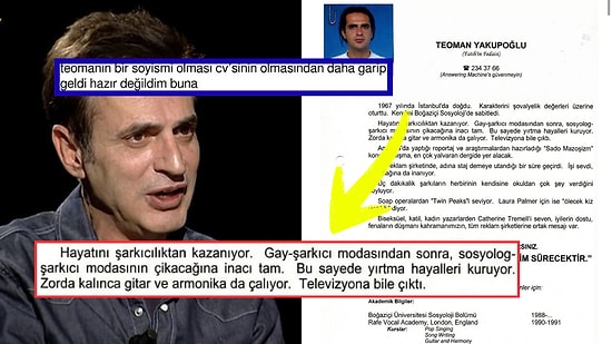 Teoman'ın Yıllar Önce Ajanslara Gönderdiği Pek Bi' İlginç CV'si Yeniden Gündem Oldu