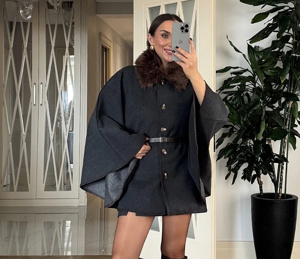 Kışın en şık ve sıcak tutan parçası; panço rahatlığını kürk detaylarıyla yaşayın.