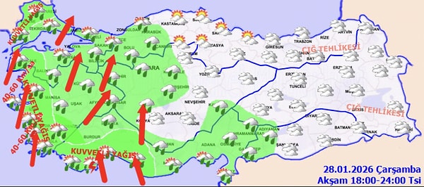 29 Ocak hava durumu: Sarı kod uyarısı verilen kentler