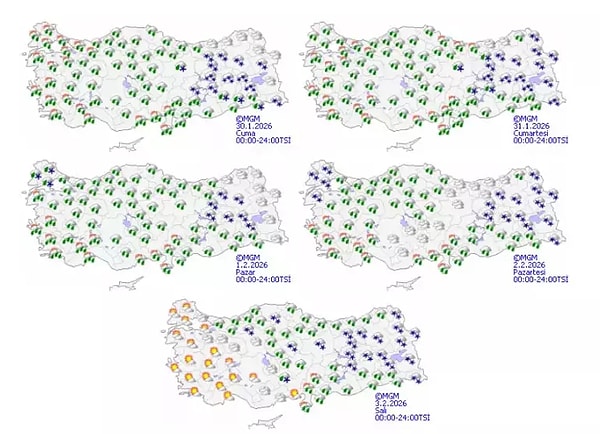 30 Ocak Cuma günü için 60 şehre kar uyarısı yapıldı!