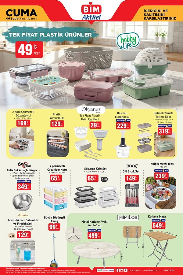 Tek Fiyat Plastik Ürünler 49 TL