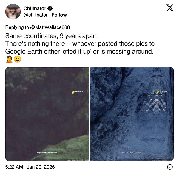 Google'dan görüntüyle ilgili bir açıklama gelmedi.