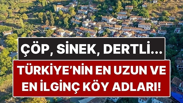 Türkiye'nin En Uzun ve En İlginç Köy İsimleri Belli Oldu! Dertli, Çöpler, Panik...