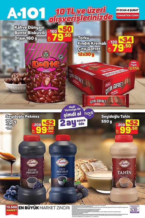 10 TL ve üzeri alışverişlerinizde;