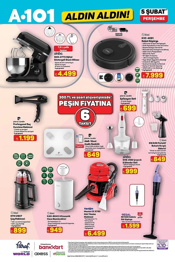 Sinbo Dijital Göstergeli Stand Mikser 4.499 TL