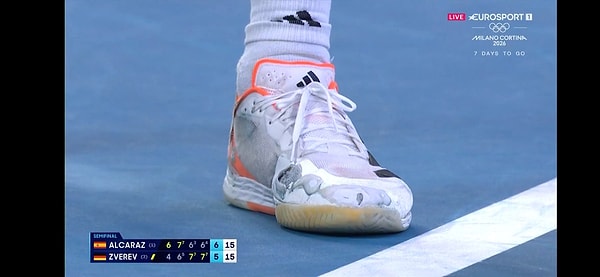 5 saat 27 dakika sonunda Zverev’in ayakkabısının hali…