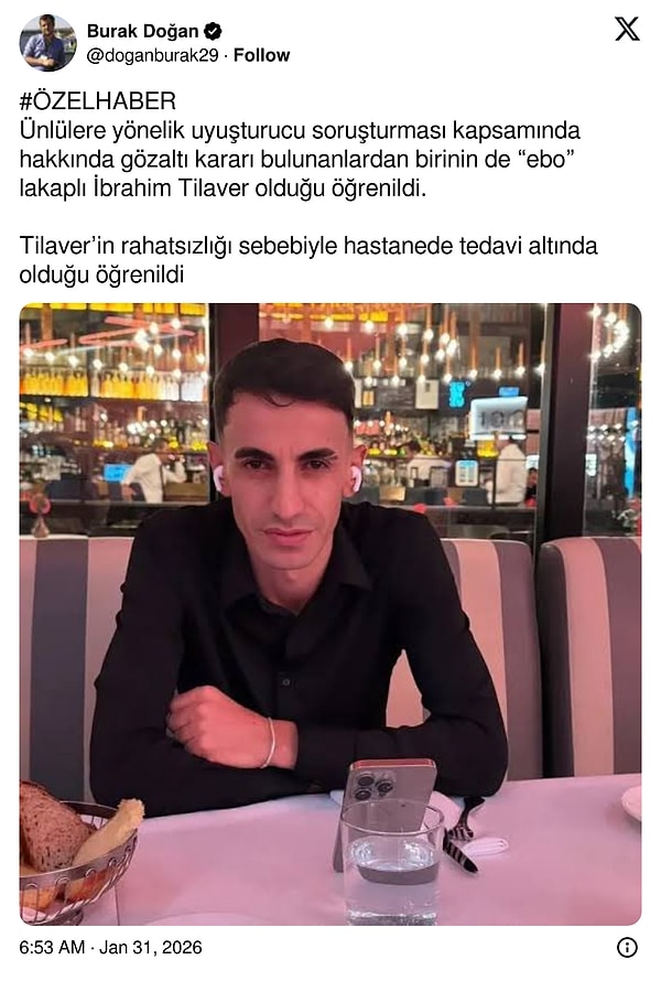 İbrahim Tilaver (Ebo) hakkında gözaltı kararı.