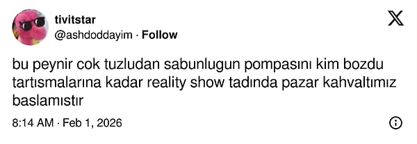 Pazar kahvaltılarının vazgeçilmez tartışmaları.