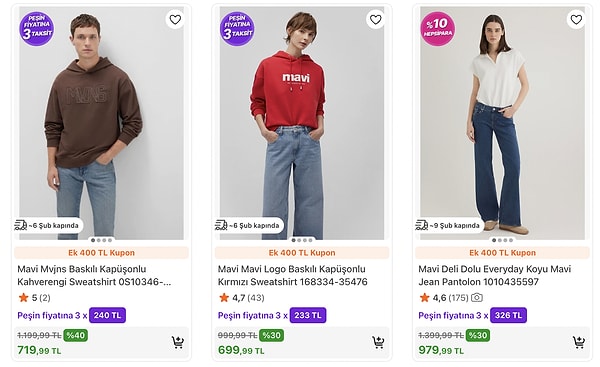 Mavi ürünlerinde fırsatları keşfedin!