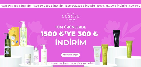 Cosmed ürünlerinizin yanına şık bir makyaj çantası sadece 69 TL!