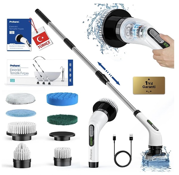 Banyo ve mutfaktaki zorlu kirlerle vedalaşın! Bu şarjlı yardımcı, ovma derdine son vererek temizlik sürenizi yarı yarıya indiriyor.