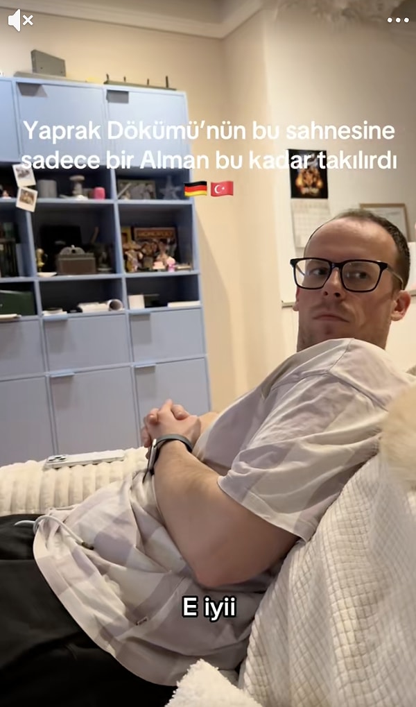 TikTok'ta bir kadın Alman kocası Patrick'e Yaprak Dökümü izlettiği anları yayınladı.