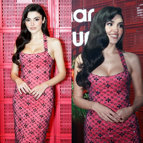 Hande Erçel bu gece de yüzü olduğu markanın gecesindeki ışığıyla gündeme oturdu.