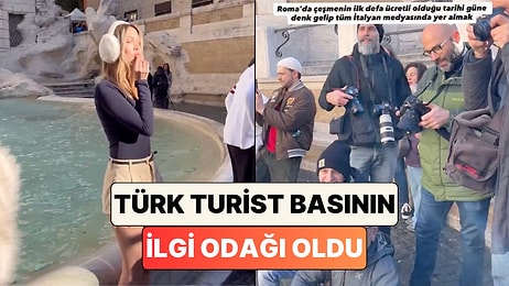 Roma’daki Trevi Çeşmesi’nin Ücretli Hale Geldiği İlk Güne Denk Gelen Türk Basının İlgi Odağı Oldu