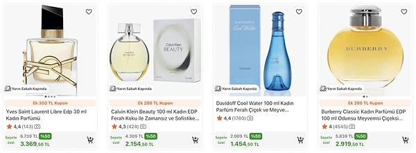 Dünyaca ünlü markaların en sevilen parfümlerinde Hepsiburada güvencesiyle dev indirimler başladı.