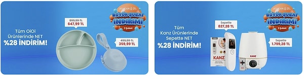 ebebek Mağazasına Özel Şubat'a Özel %28 İndirim