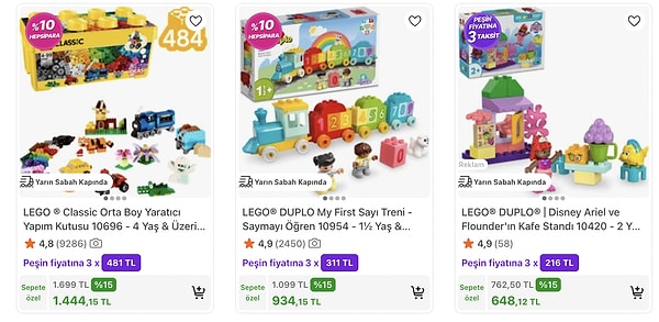 LEGO yapım setlerinde %15 net indirim
