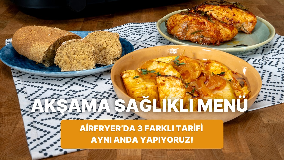 Airfryer'da Portakallı Kereviz, Biberiyeli Tavuk Göğsü ve Yulaf Ekmeği Nasıl Yapılır?