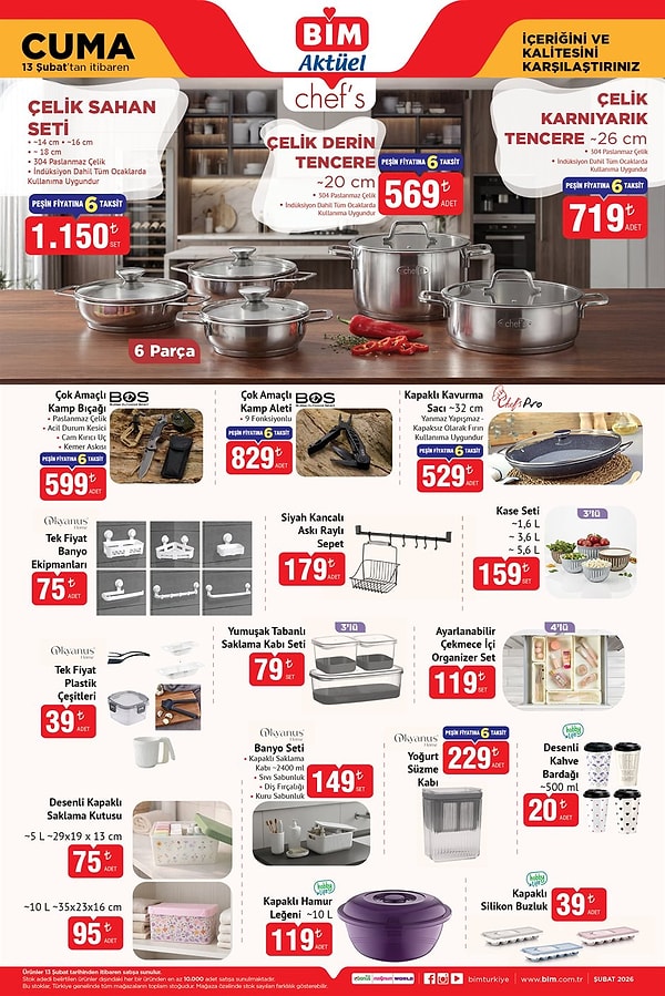 Chef's Çelik Sahan Seti 1.150 TL