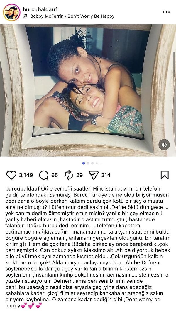 Defne Joy Foster’ın yakın arkadaşı Burcu Baldauf, yıllar sonra yaptığı paylaşımdaki detaylarla gündeme geldi.