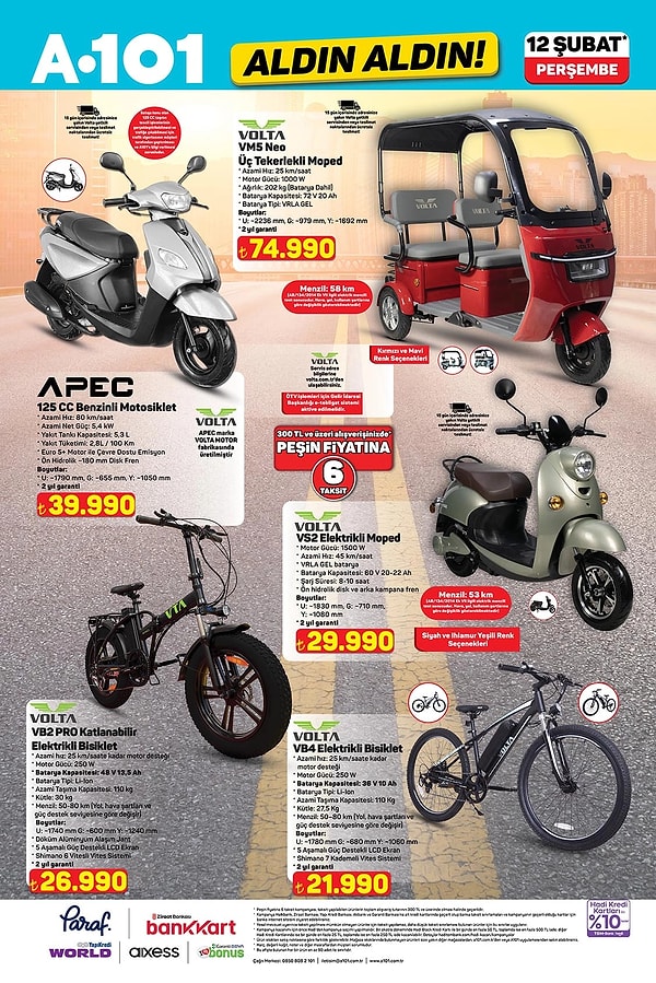 Volta VM5 Neo Üç Tekerlekli Moped 74.990 TL