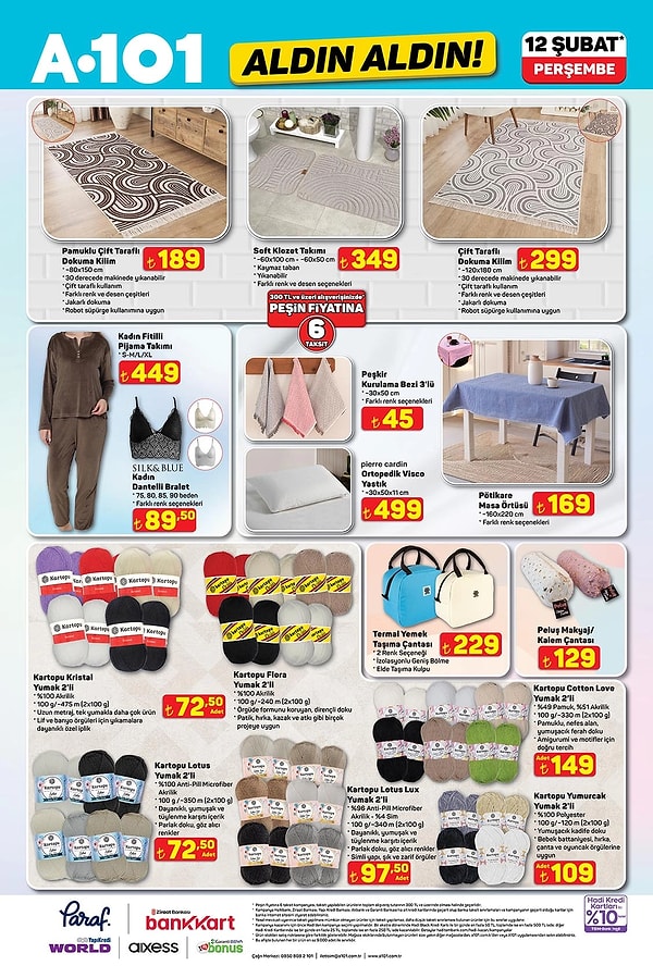 Pamuklu Çift Taraflı Dokuma Kilim 80x150 cm 189 TL