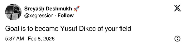 "Hedef, kendi alanınızda Yusuf Dikeç olmak"