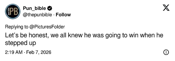 "Dürüst olmak gerekirse, sahneye çıktığında kazanacağını hepimiz biliyorduk"