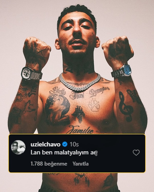 Sessiz kalmayan Uzi, yoruma verdiği yanıtla gündem oldu.