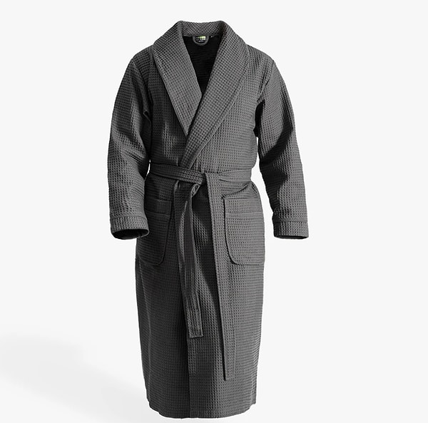 Banyo sonrası keyfinizi pike dokusunun hafifliği ve antrasit renginin modern duruşuyla lüks bir deneyime taşıyın!