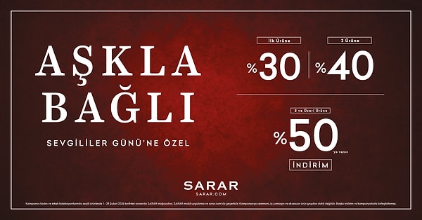 En Güzel Sevgililer Günü Hediyeleri SARAR'da!