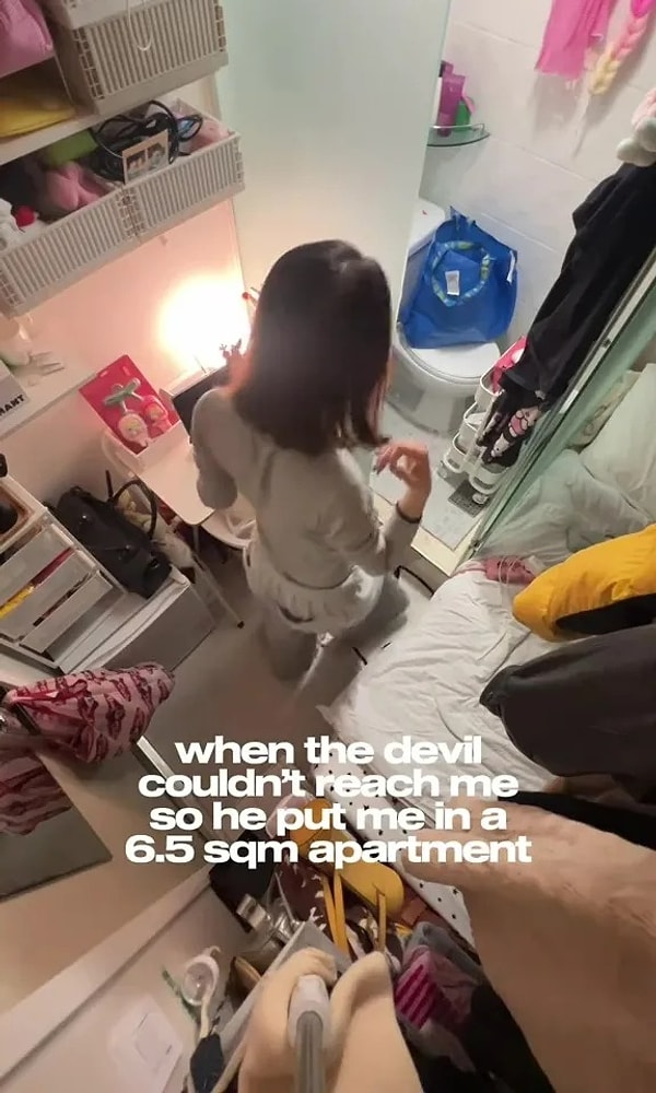 Almanya’nın Frankfurt kentinden Güney Kore’ye taşınan 27 yaşındaki yüksek lisans öğrencisi Lydia Rouka, sadece 6,5 metrekarelik bir dairede yaşadığını anlatarak sosyal medyada büyük yankı uyandırdı.