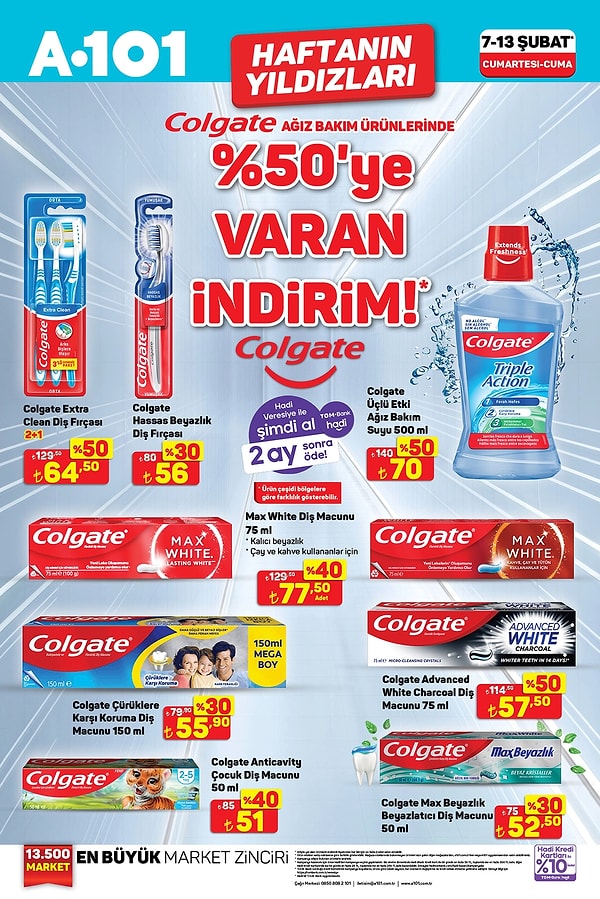 Colgate Ağız Bakım Ürünlerinde %50'ye Varan İndirim