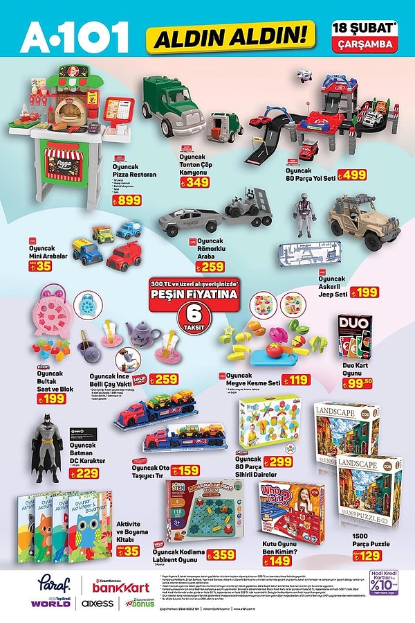 Oyuncak Pizza Restoran 899 TL