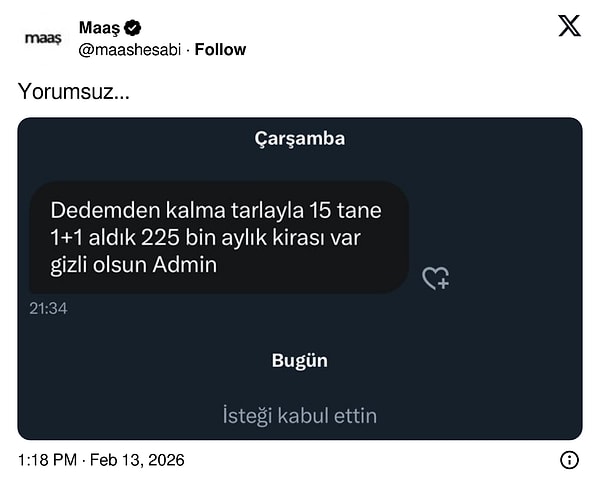 Söz konusu paylaşım şöyleydi: