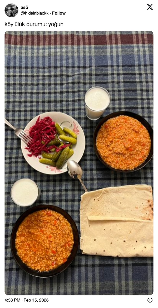 Tat durumu da yoğun!