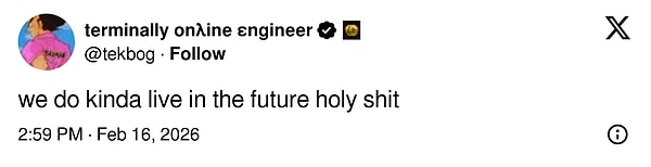 "Resmen gelecekte yaşıyoruz"