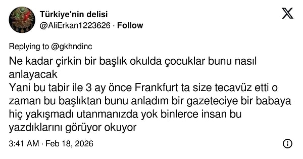 Diğer tepkiler şöyle;