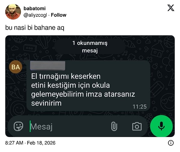 Geçerli bir bahane...