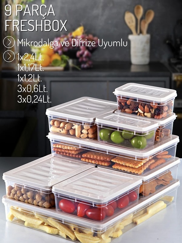 Nandy Home 9’lu saklama kabı setiyle mutfağınızda düzeni ve tazeliği aynı anda sağlayın!