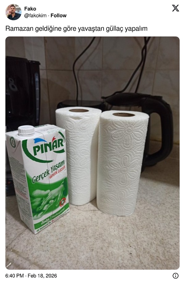 Kimileri sütlü peçete benzetmesi yaparken...