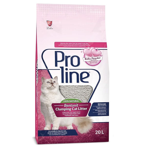 Proline bebek pudrası kokulu kedi kumuyla evinizde ferahlığı, patilerde ise hijyeni sağlayın!