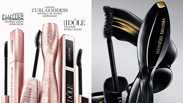Lancôme Hypnôse Drama ve yeni Curl Goddess maskaralardaki dev indirimle bakışlarınıza lüks bir dokunuş yapın!
