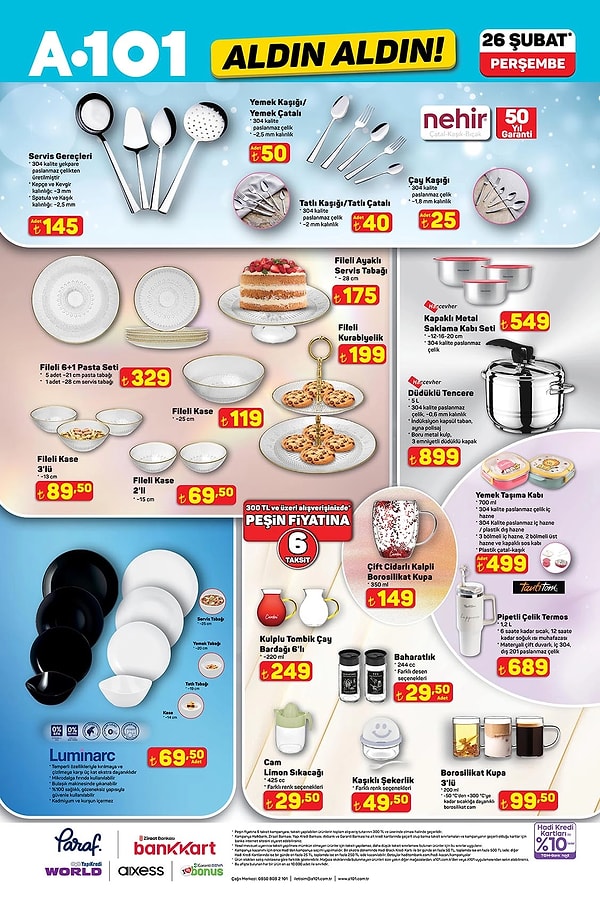 Nehir Servis Gereçleri 145 TL