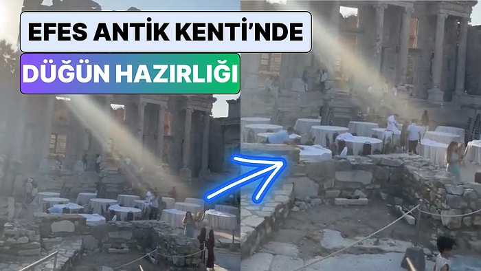 Kaç TL Bir Düğün? Bir Sosyal Medya Kullanıcısı Efes'te "Düğün Hazırlığı" Görüntülerini Paylaştı