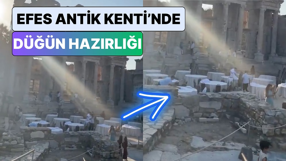 Kaç TL Bir Düğün? Bir Sosyal Medya Kullanıcısı Efes'te "Düğün Hazırlığı" Görüntülerini Paylaştı