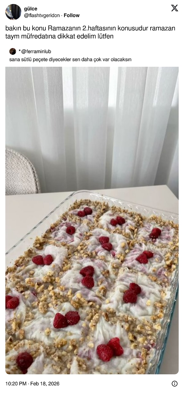 Bu hafta güllaç konuşacağız tamam mı?