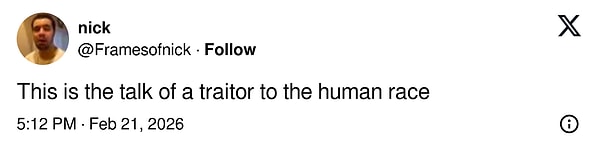 "Bu insanlığa ihanet eden birinin sözleri..."