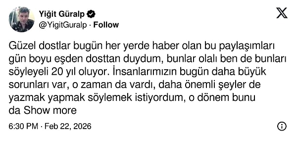 Yiğit Güralp, konuya ilişkin açıklamada bulundu: