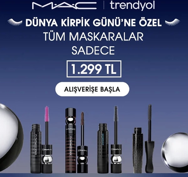 Kirpik günü heyecanı başladı: Tüm ikonik MAC maskaraları kısa süreliğine 1299 TL!